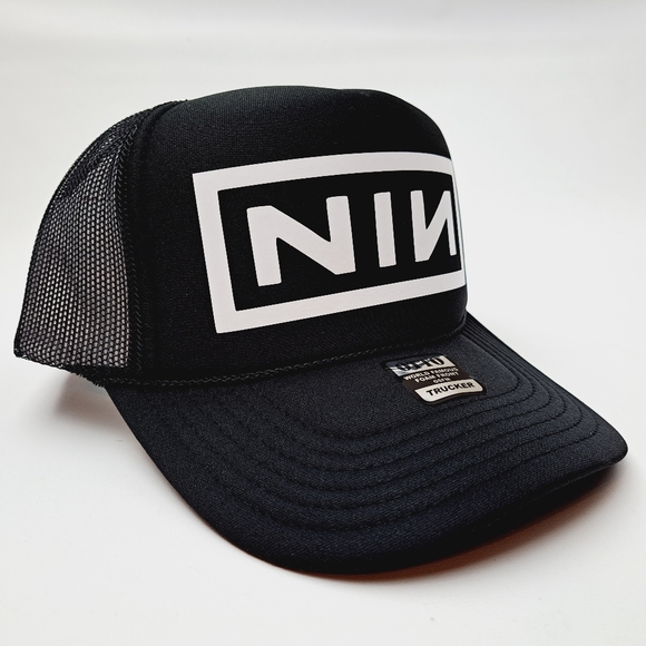 Nine Inch Nails Foam Trucker Mesh Snapback Cap Hat Black new - Picture 3 of 4